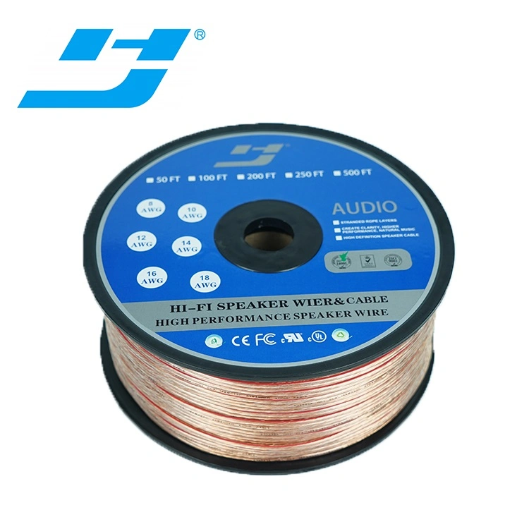 Car Home Audio Speaker Wire 14 Gauge Bulk Audio Speaker Cable Transparent 250 FT