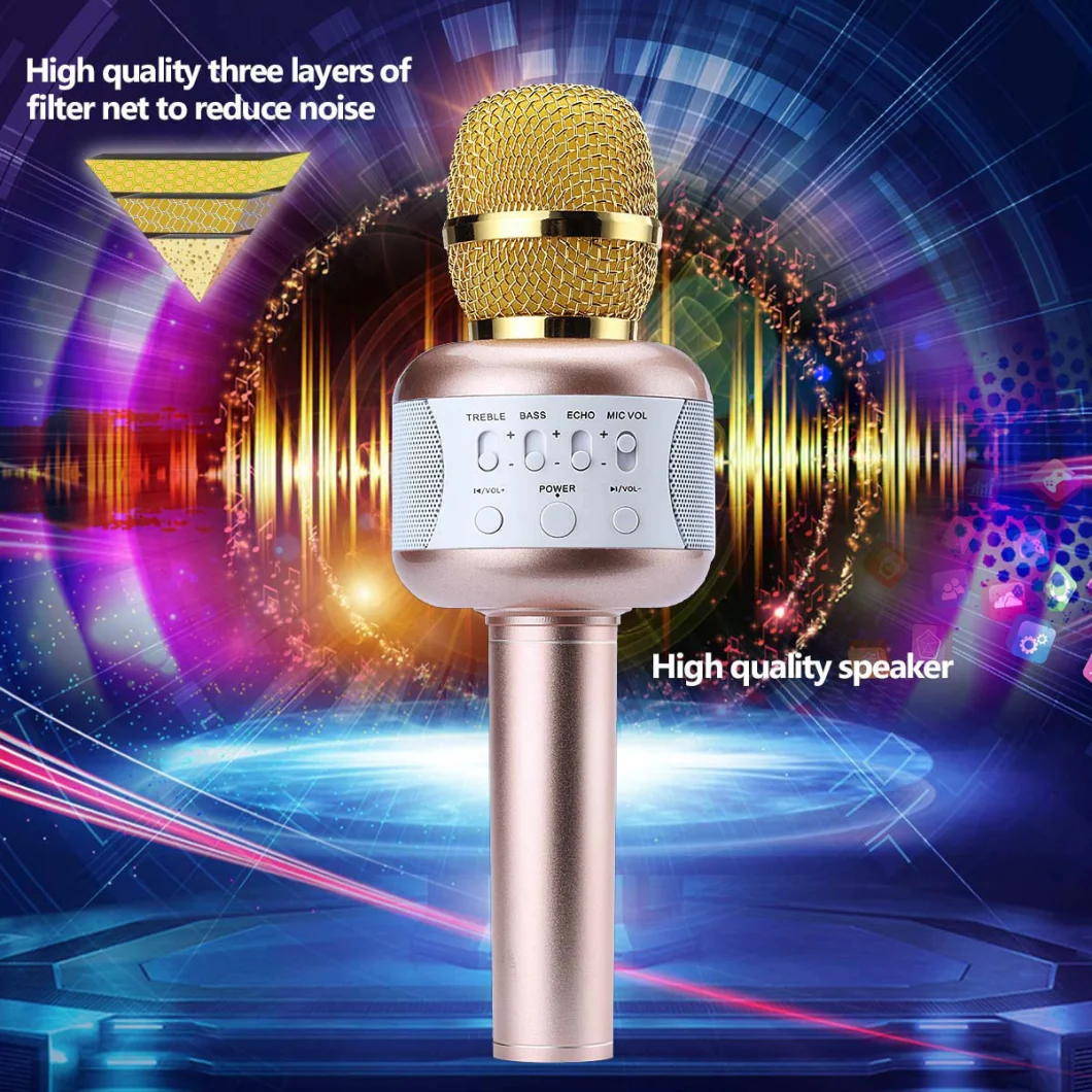 Wireless Dynamic Microphone Karaoke Blue Tooth Speaker for Home KTV