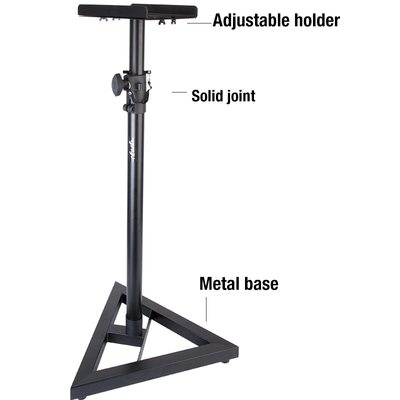 Desk Adjustable Black Floor Adjustable Bookshelf Speaker Stand for Studio Monitor Speaker