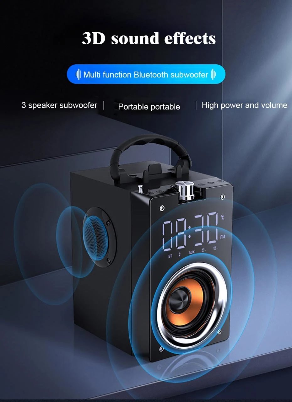 Big Power Bluetooth Speaker Wireless Subwoofer Large Volume Outdoor Square Dance Disco Speaker