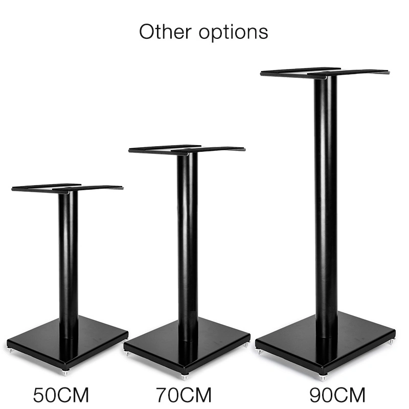 90 Cm Metal Heavy Duty Black Home Theater Floor Book Shelf Speaker Stand for Monitor Speaker