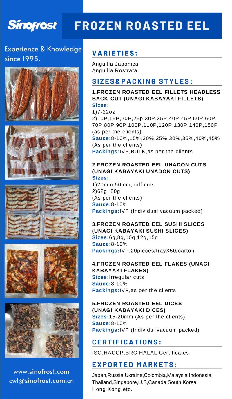 Unagi Kabayaki Sushi Slices, Frozen Roasted Eel Sushi Slices, Frozen Prepared Eel Sushi Slices, Frozen Broiled Eel Sushi Slices, Frozen Grilled Eel Sushi Slices
