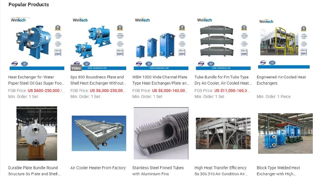 TEMA Standard Semi-Circular Shell and Stainless Steel Plate Heat Exchanger Condensor Evaporator