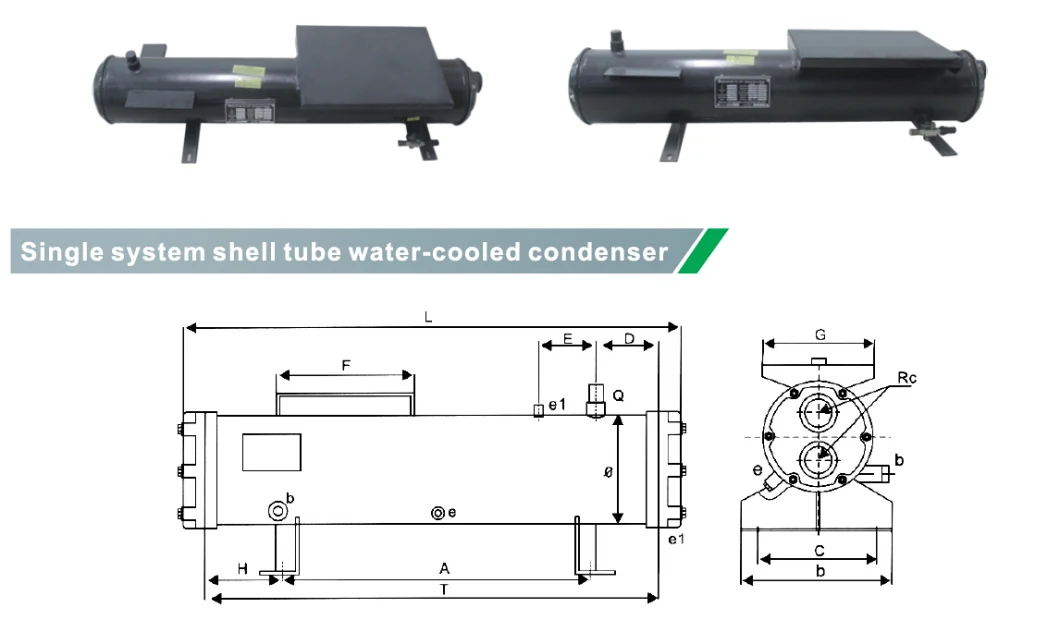 Sea Water Condenser, Shell Tube Heat Exchanger for Refrigeration