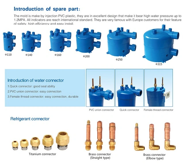 Anti-Corrision Aquarium Water Cooling, Heat Exchanger Freon Water, Tube Heat Exchanger