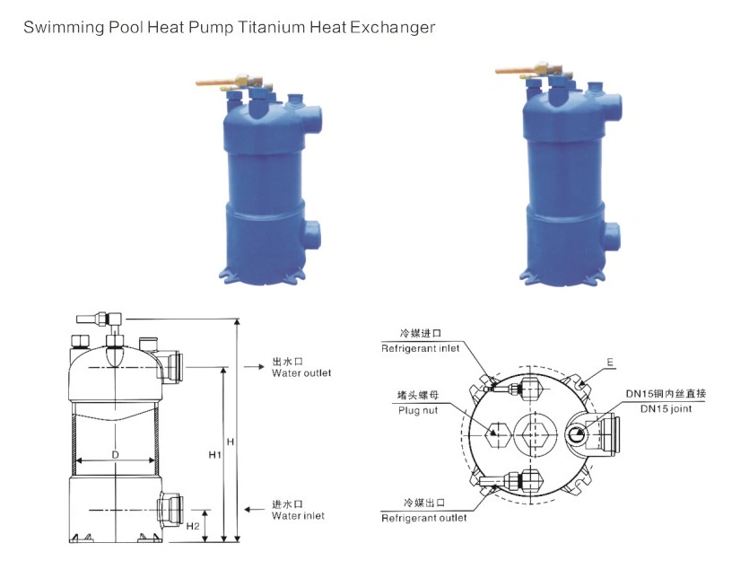 Anti-Corrision Aquarium Water Cooling, Heat Exchanger Freon Water, Tube Heat Exchanger