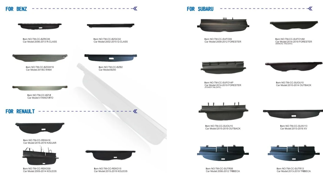 Auto Accessory for Jeep Compass 2007-2012 Cargo Cover