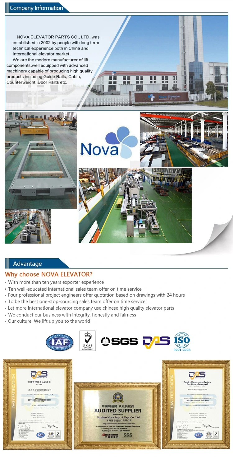 Capacity 800kg Center Opening High Building Used Residential Passenger Elevator