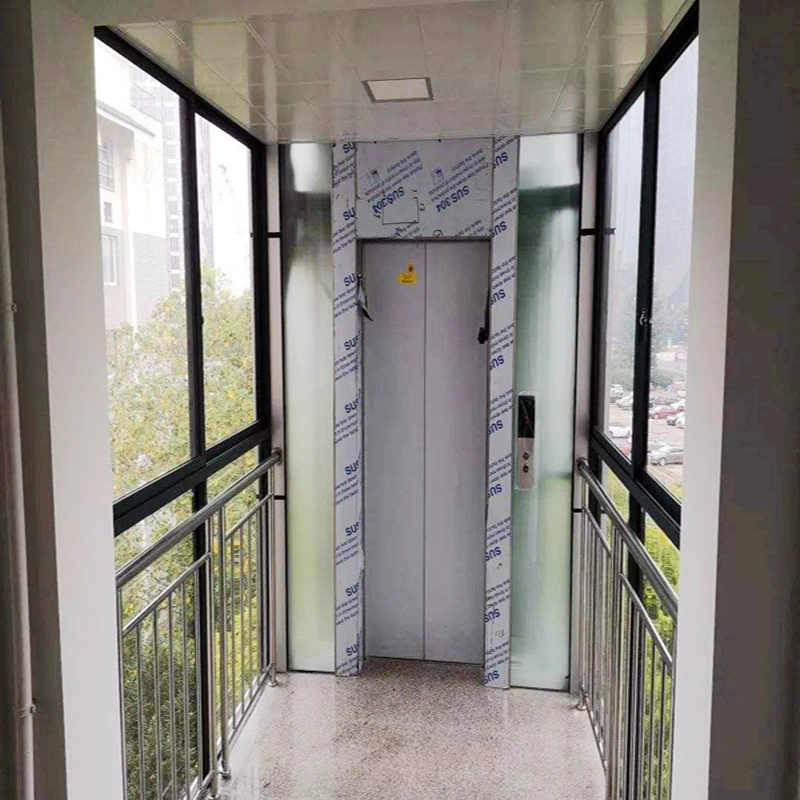 800kg passenger elevator lift small home passenger hospital hotel elevator etching mirror hairline stainless steel golden sightseeing elevator price