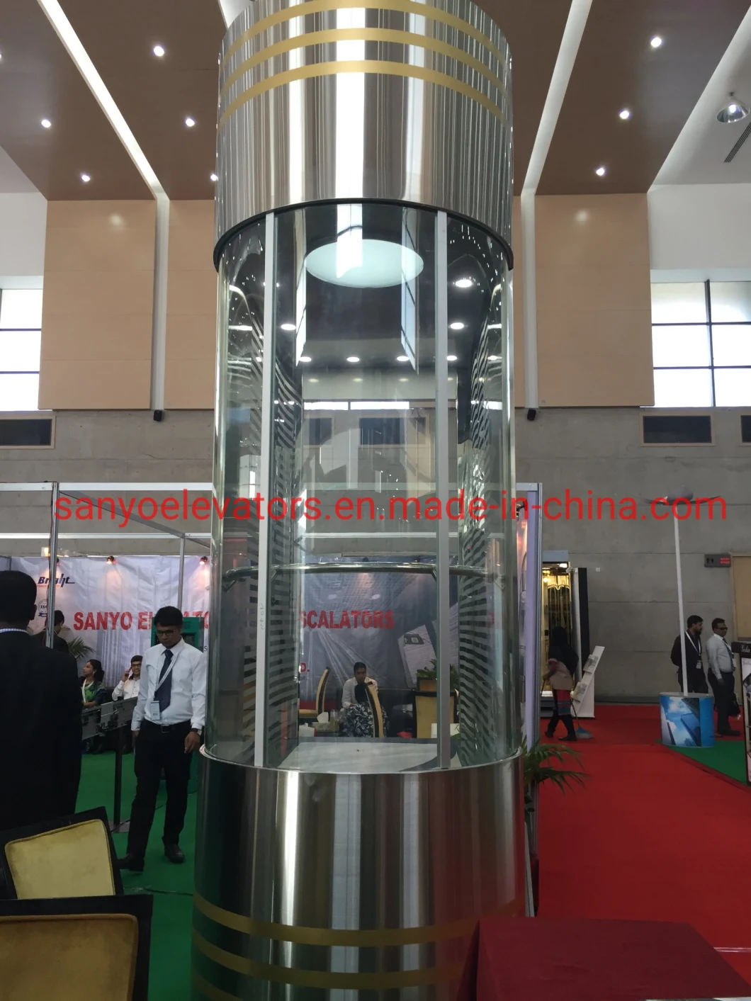 SANYO Circular Glass Elevator Lifts Panoramic Glass Elevator with factory lower price