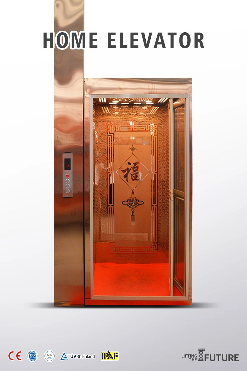 Qiyun CE ISO Approved 300kg Household Elevator Easy Installation 220V 8m Home Lifts Hydraulic Villa Elevator