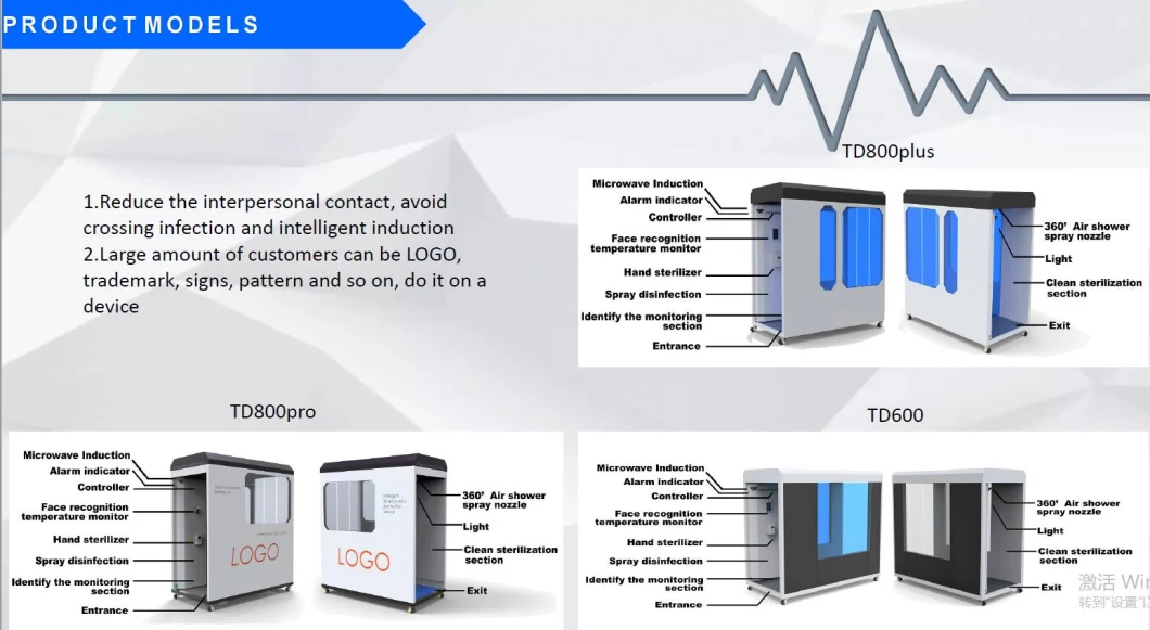 2020 Disinfection Channel Anti-Virus Disinfection Machine Disinfection Channel for Public Place Temperature Measurement