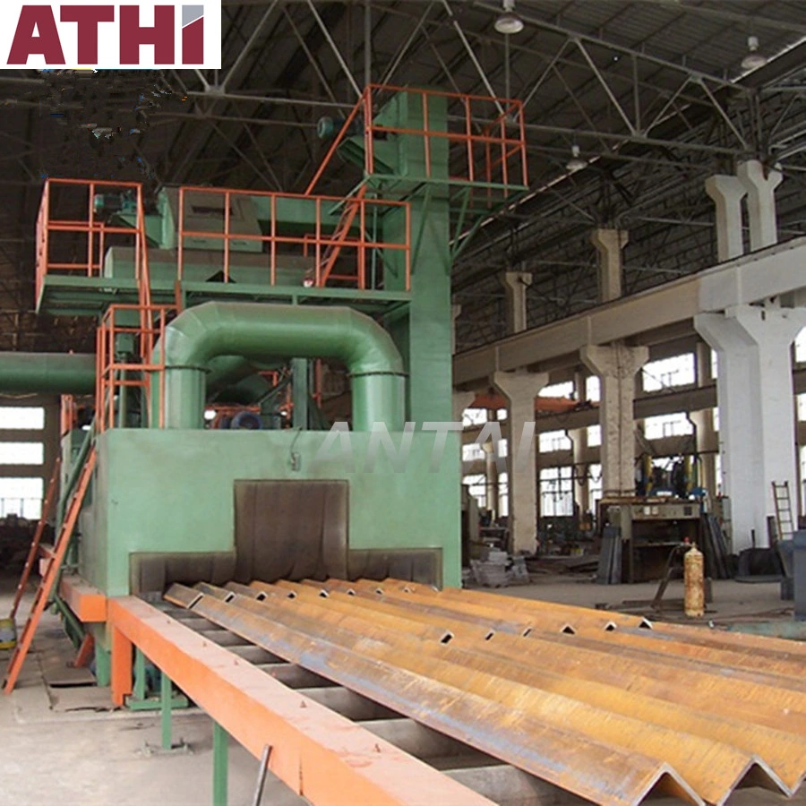 Roller Conveyor Tunnel Pass Through Type Shot Blasting Machine for Ms Channel Frame Structure Steel Cleaning