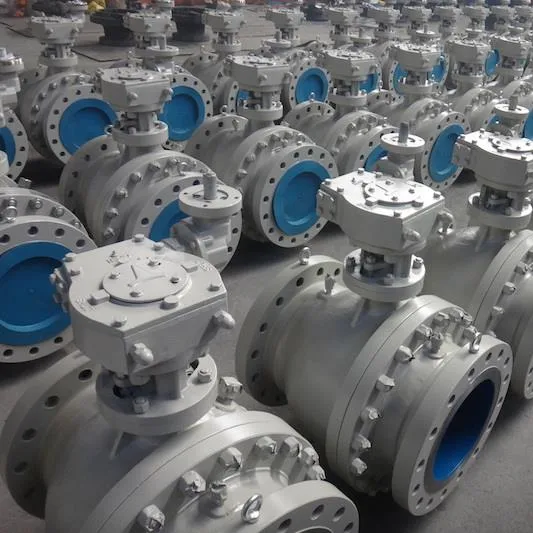 API6d Carbon Steel Forged Steel Stainless Steel Worm Gear Flange Trunnion Mounted Ball Valve