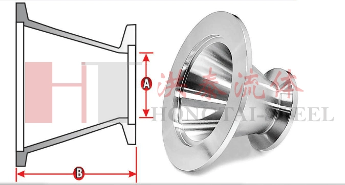 304 Stainless Steel Vacuum Fittings ISO-KF Flange KF to KF Conical Reducer