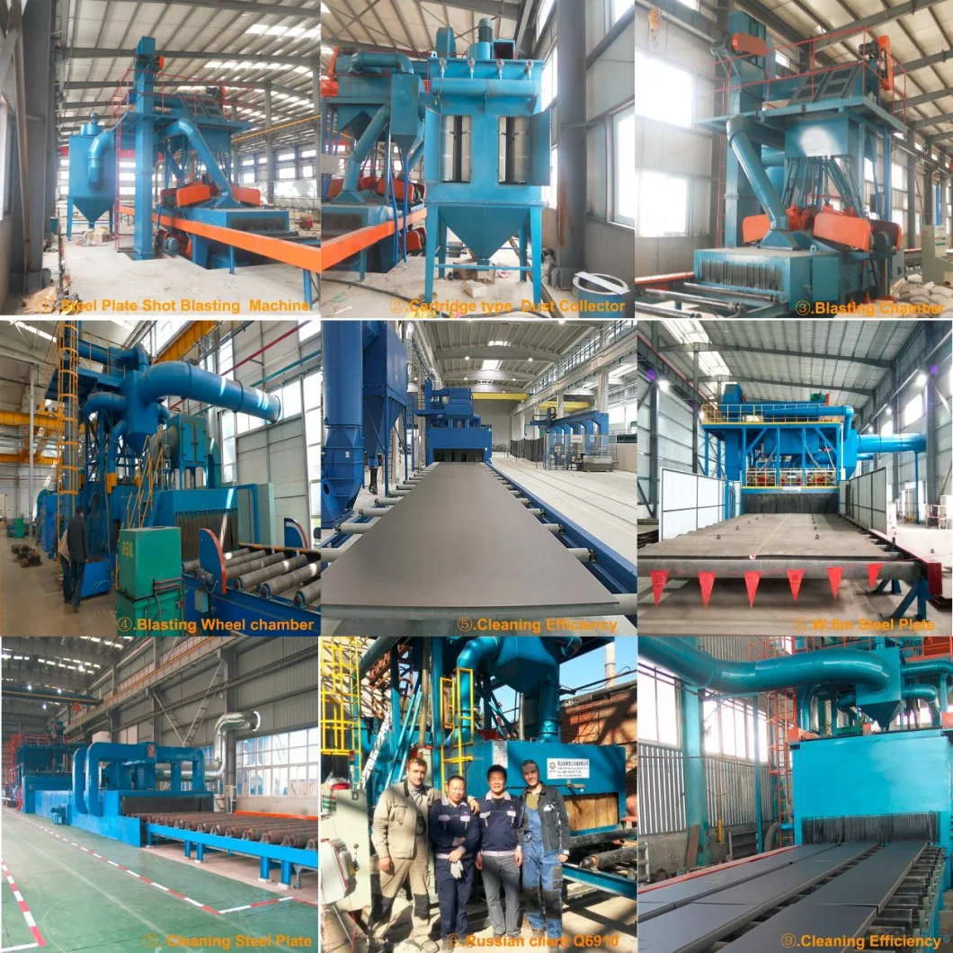 Q69 H Beam and Steel Plate Roller Conveyor Type Shot Blasting Machine