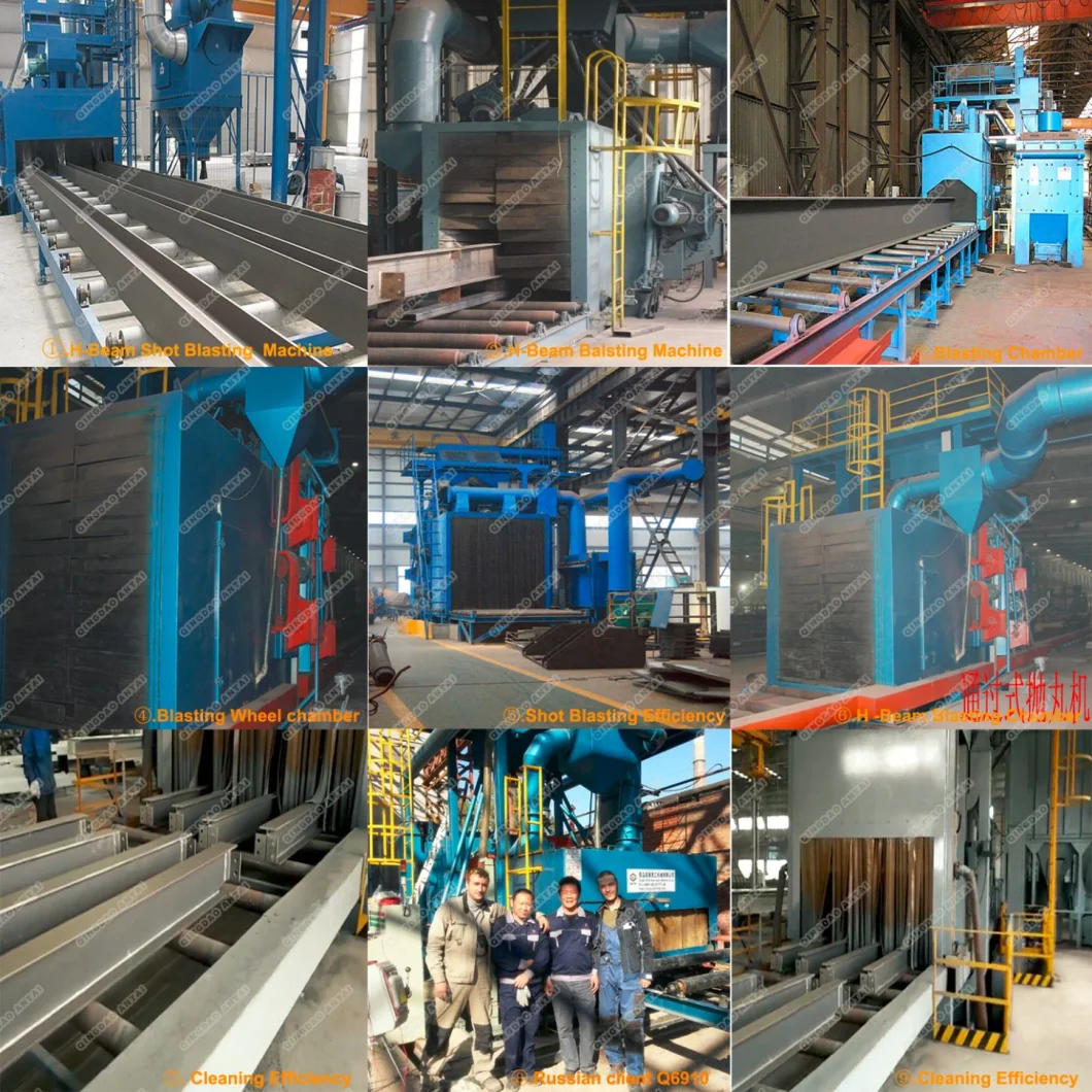 Q69 H Beam and Steel Plate Roller Conveyor Type Shot Blasting Machine