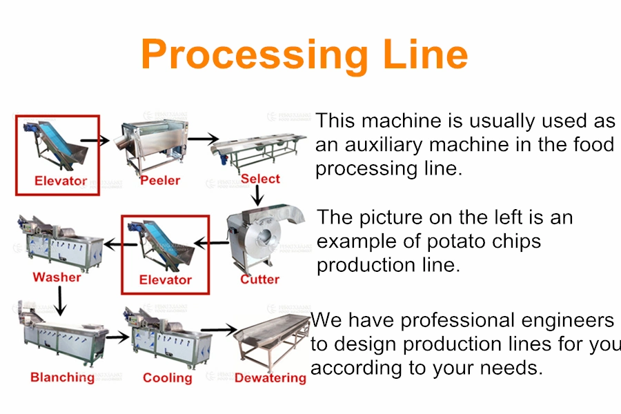 Ts-1 Elevator Conveyor Belt Processing Line Food Processor Machine