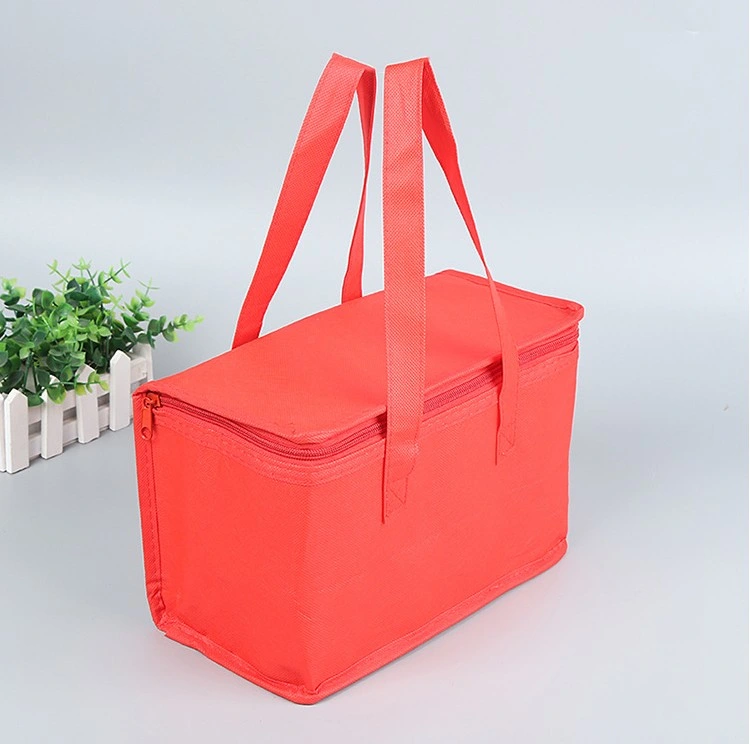 Fashion Lunch Tote Shopping Wine 6 Can Insulated Non Woven Cooler Bag with Zipper