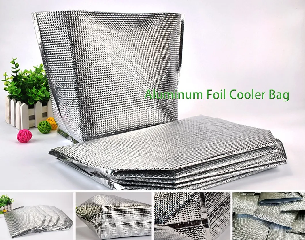 Silver Aluminium Foil Cooler Bag for Frozen Food Transportation