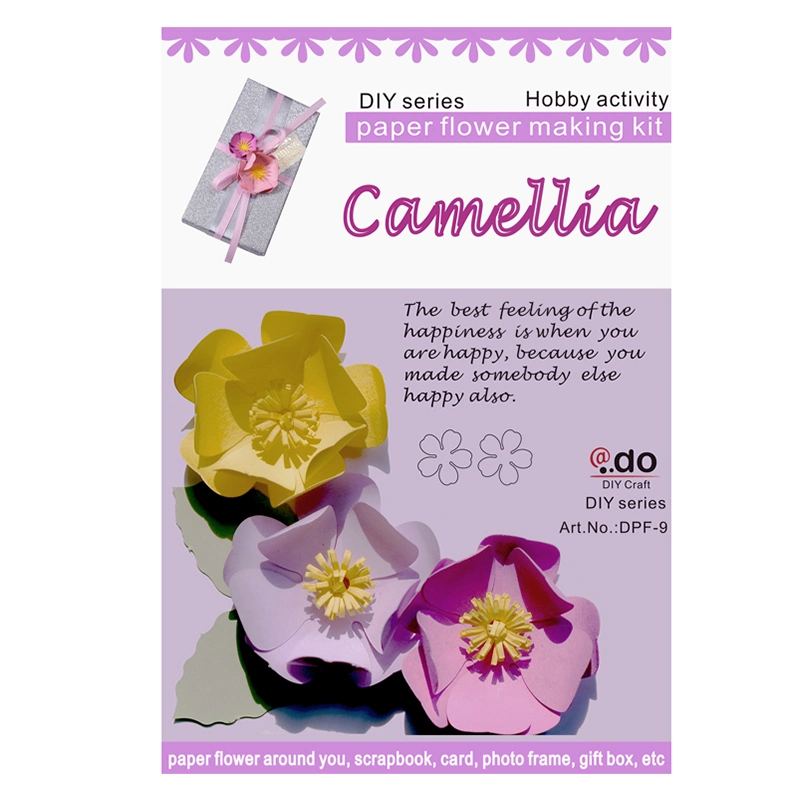 3D Decoration Paper Flower DIY Handmade Craft Material Kit of Camellia