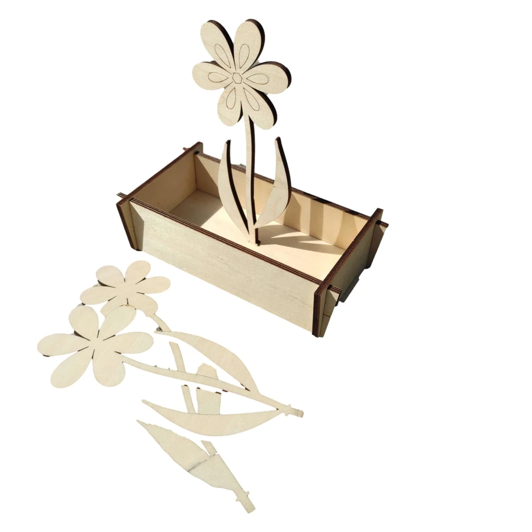 Wooden Artificial Wooden Flower Puzzle for Children Toy