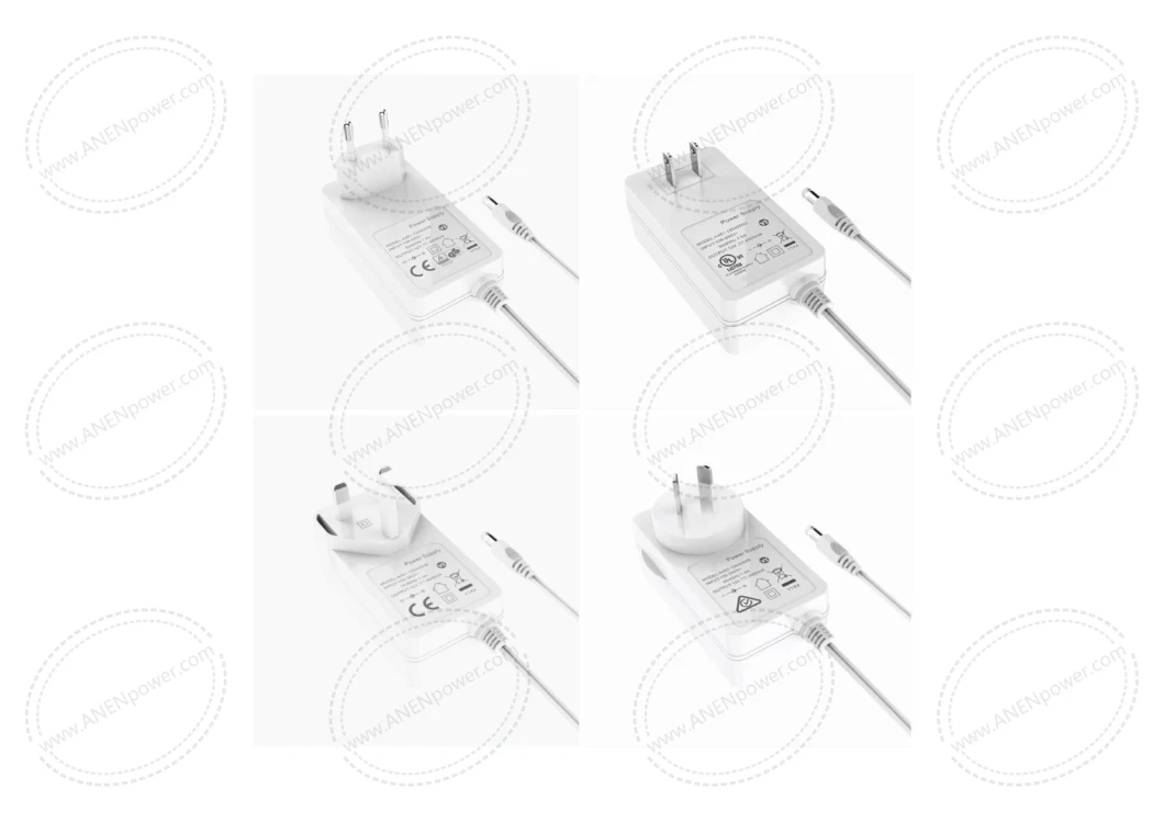UL / En / IEC 61347 Grade Input 36 Watts White Color EU Plug Wall Transformer 12 Volt 3 AMP AC DC Power Adapter 24 Volt 1.5 AMP Power Supply for CCTV LCD LED