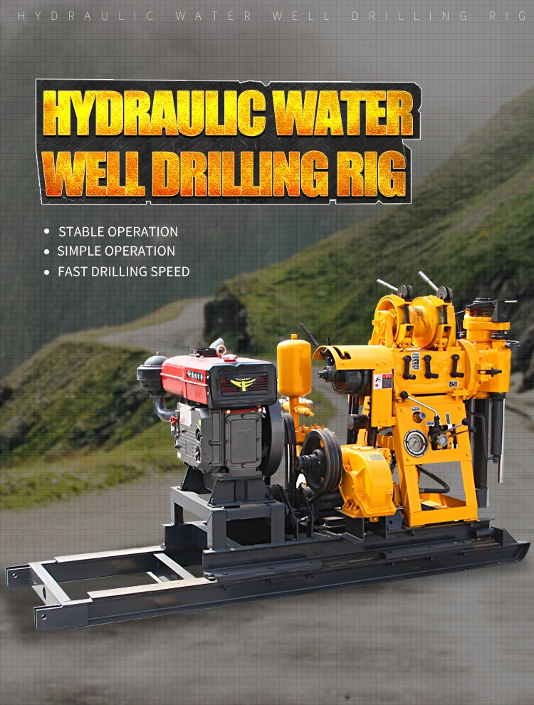 160m Hydraulic Exploration Water Well Drilling Machine / Diesel or Electric Power Drilling