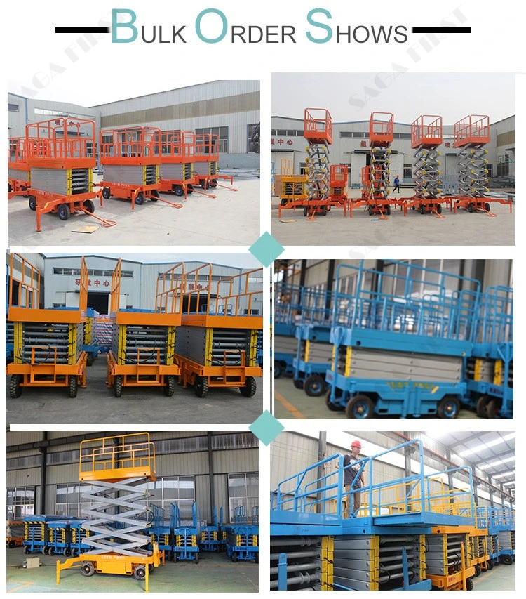 14m 500kg Hydraulic Electric Mobile Scissor Lift with AC Power