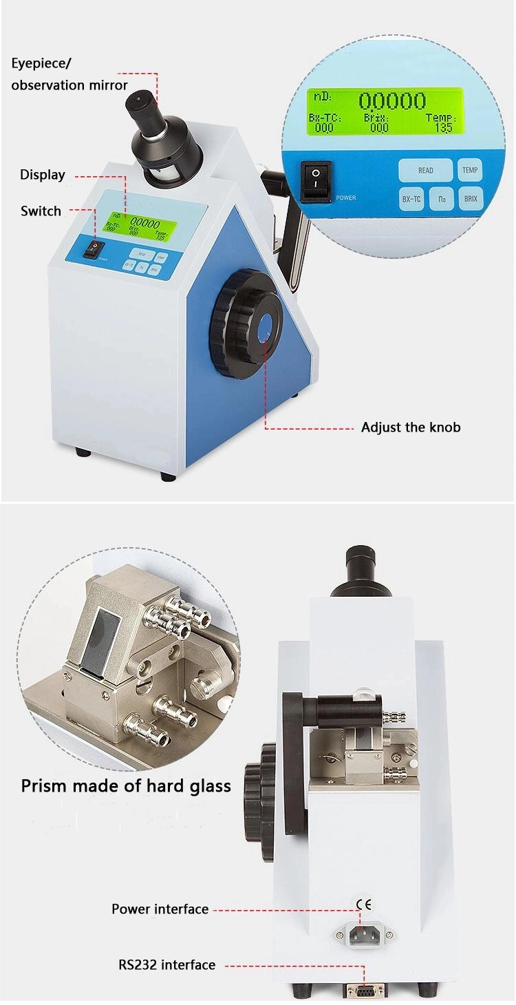 Brix Benchtop Liquid Petroleum Auto China or Solid Abbe Digital Refractometer