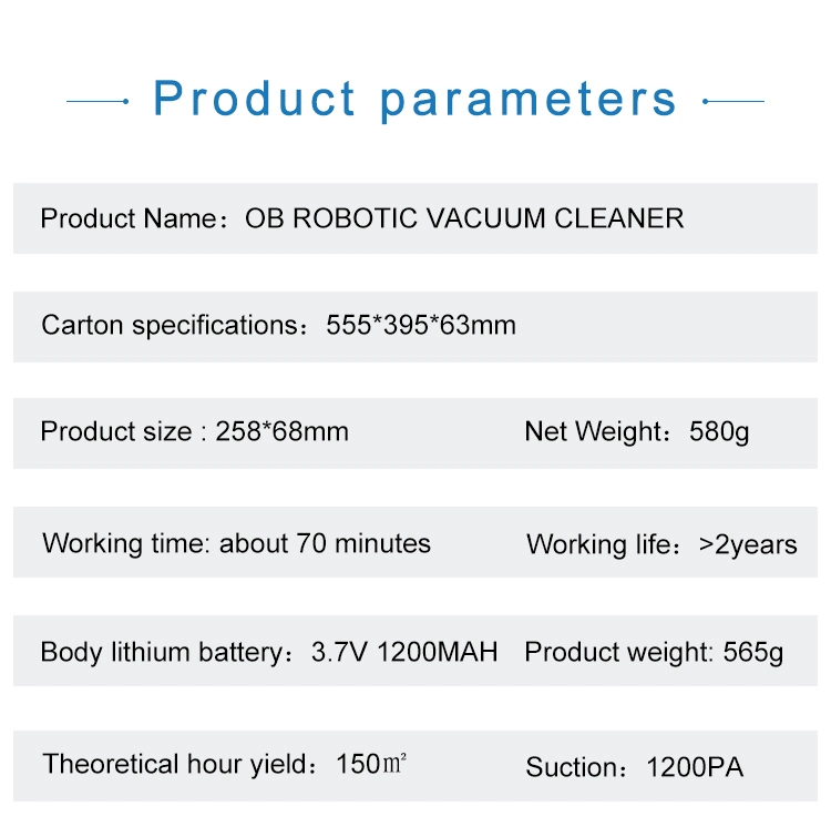 Hotting Selling Household Automatic Sweeping Robot Intelligent Sweeper Cleaner
