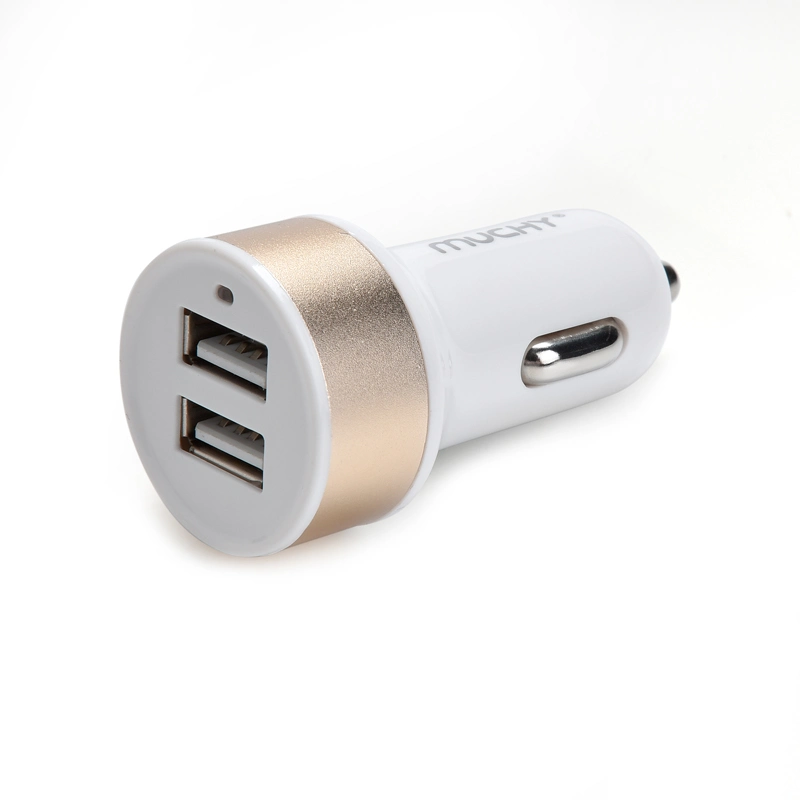 Aluminum 5V 2.1A Dual USB Car Charger for Mobile Accessories