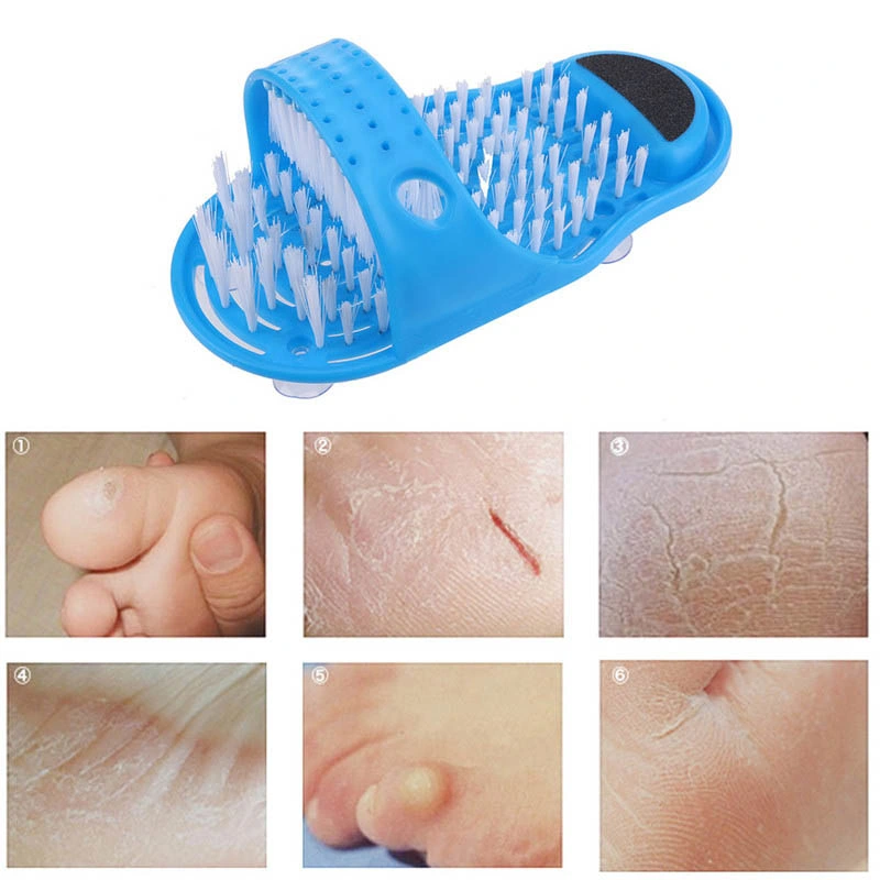 Factory Wholesale Shower Feet Foot Scrubber Massager Barefoot Slippers Cleaner Bath Shoes Brush for Exfoliating Foot Care Bathroom SPA Tool