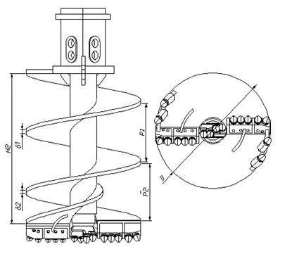 Boreholes and Secant Piles Drilling Auger Rock Bucket for Dense Sand