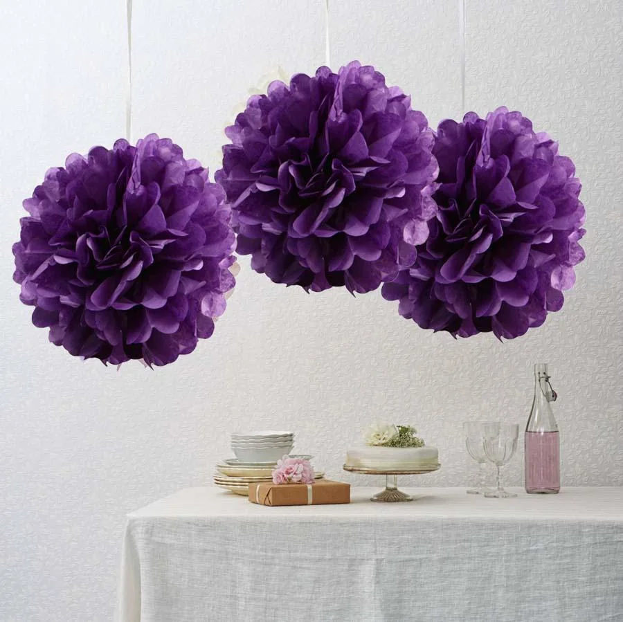 Multi-Color Tissue Paper POM Poms Hanging Decorative Flower Ball for Wedding Party Decoration