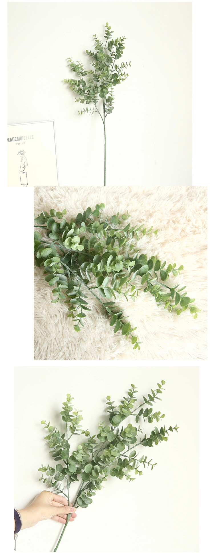 Artificial Fake Leaf Eucalyptus Green Plant Silk Flowers Nordic Home Decor Lot MW20207