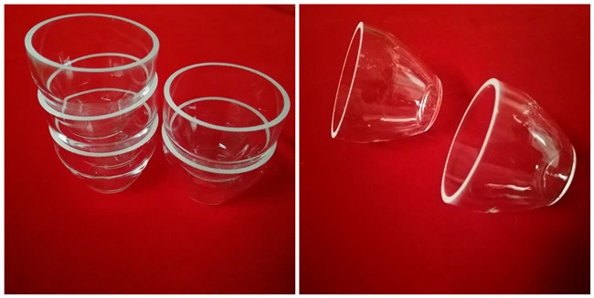 Round Shape Flat Bottom Clear Quartz Glass Heating Crucible