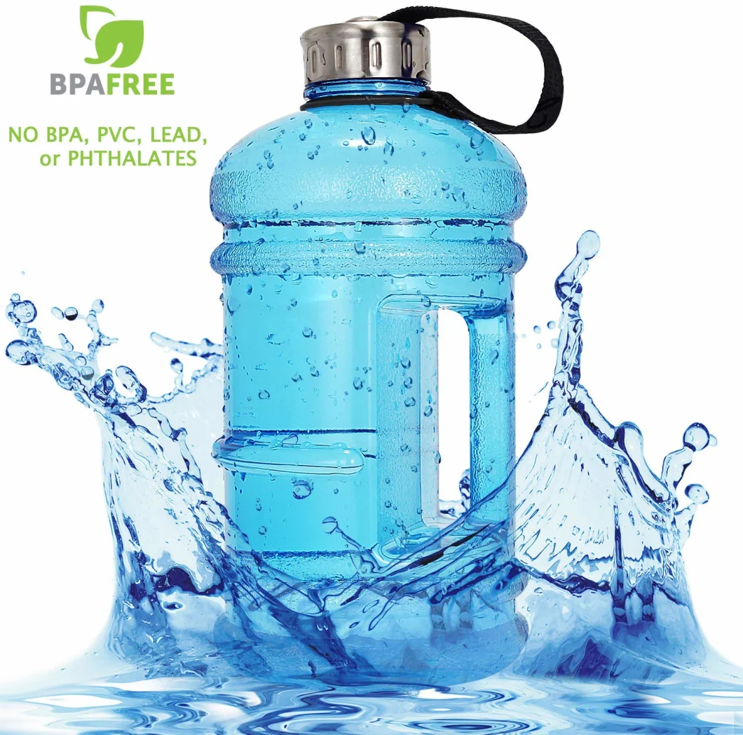 BPA Free PETG Plastic Wide Mouth Drinking Container Flask for Fitness Gym Biking Outdoor Travel