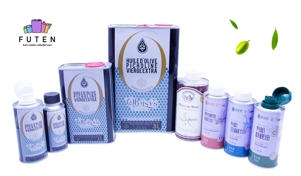 Hot Sale Food Grade Empty Packaging Peanut Oil Tin Vegetable Oil Tin Can with Plastic Caps