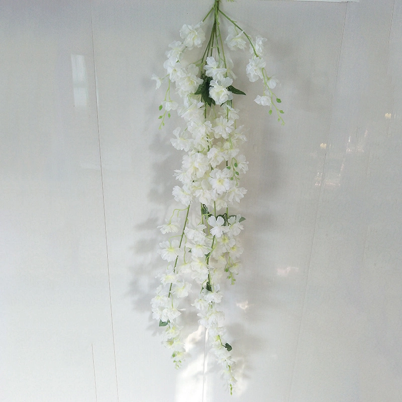 Indoor Wedding Holiday Decoration Silk Cherry Blossom Plastic Artificial Flowers Vine