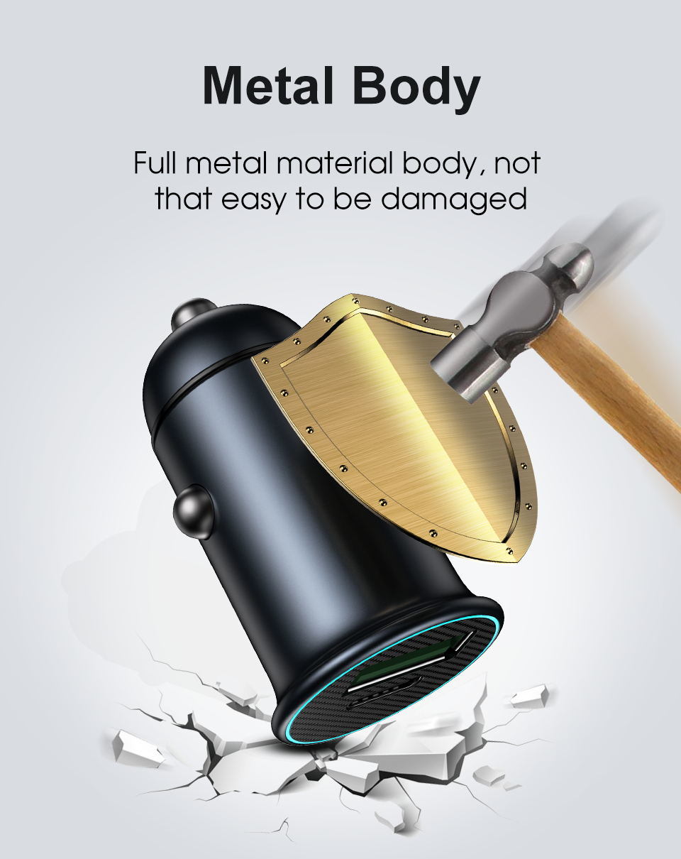 Tongyinhai Universal Mini 30W Quick Charge Wireless USB C Car Charger Mobile Phone Accessories