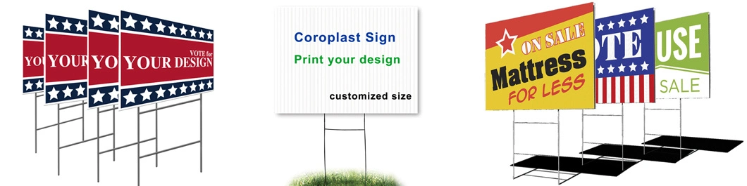 4mm 18X24 Coroplast Election Campaign Political Signs Corrugated Plastic Yard Signs Lawn Signs