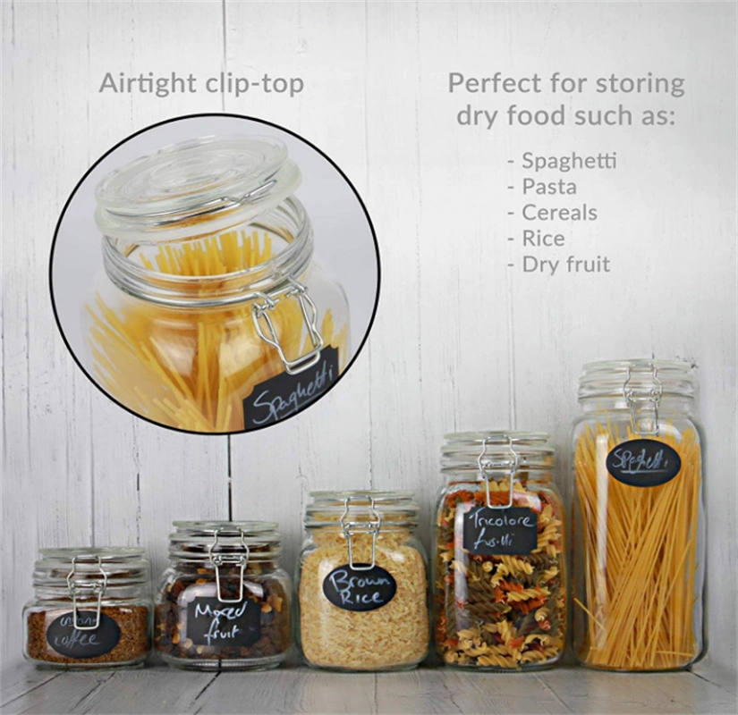 500ml 750ml 1000ml 1500ml 2000ml Square Transparent Glass Storage Jar Glass Bottle