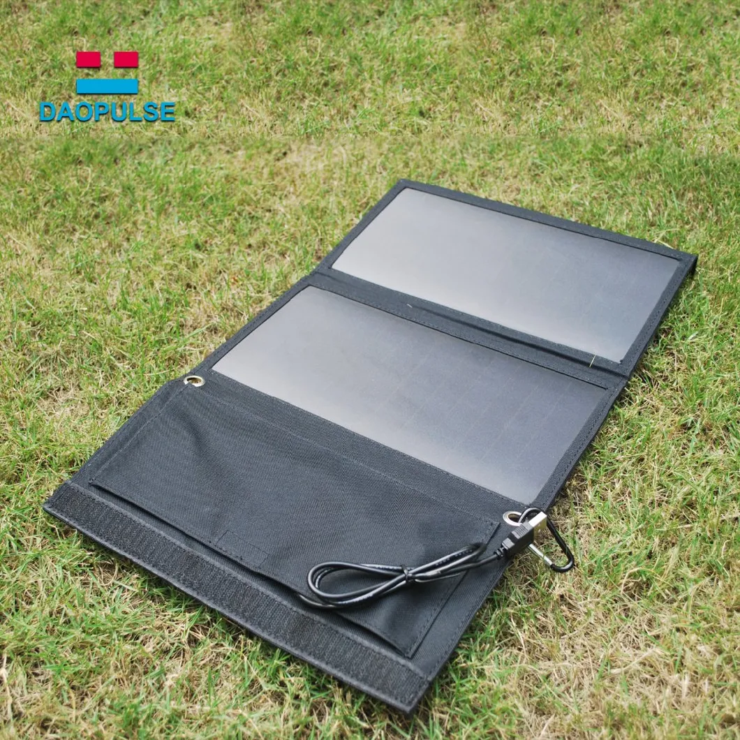 Outdoor Charging USB Port Foldable Solar Panel Solar Power Bank 21W Phone Changer Waterproof Travel