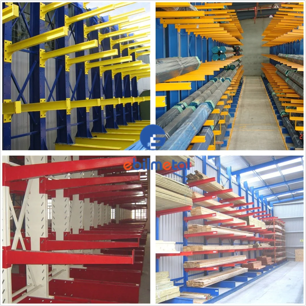 Warehouse Storage Single-Sided & Double-Sided Storage Cantilever Shelves