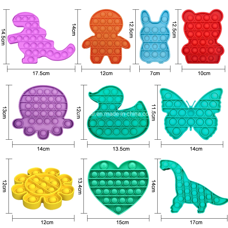 Push Pop Pop Bubble Fidget Sensory Toy, Silicone Squeeze Sensory Special Needs Anxiety Stress Reliever Toys for Kids Adult