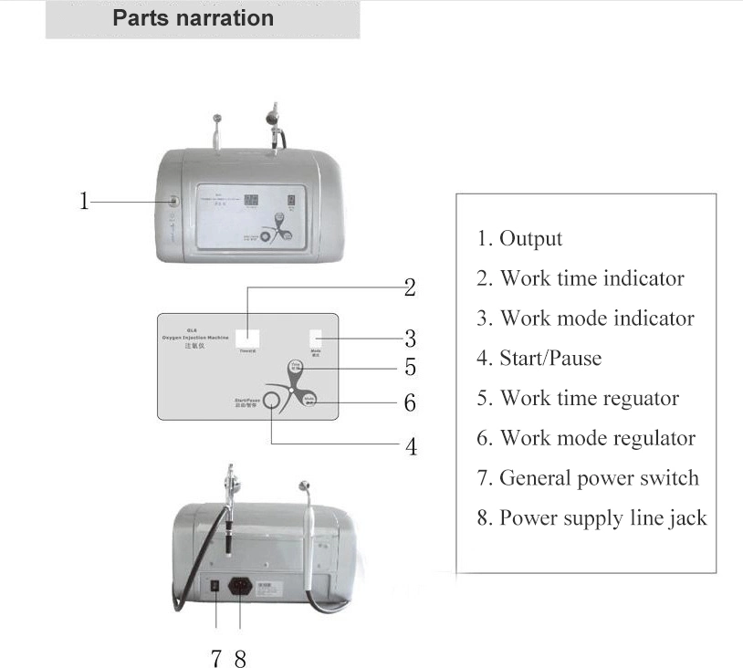 High Pressure Oxygen Injection Spray Oxygen Therapy Face Care Machine