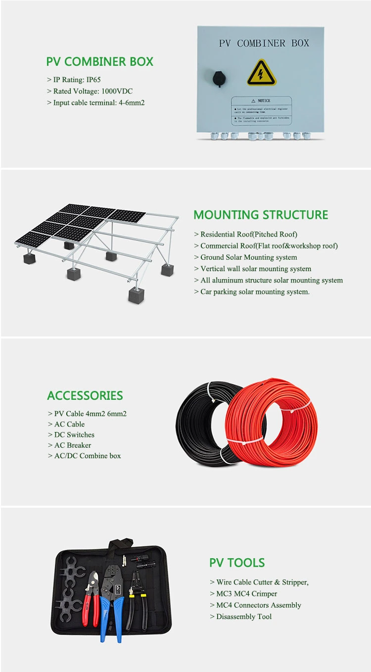 Good Quality Solar Mounting Structure 15-20kw off Grid Solar Energy System