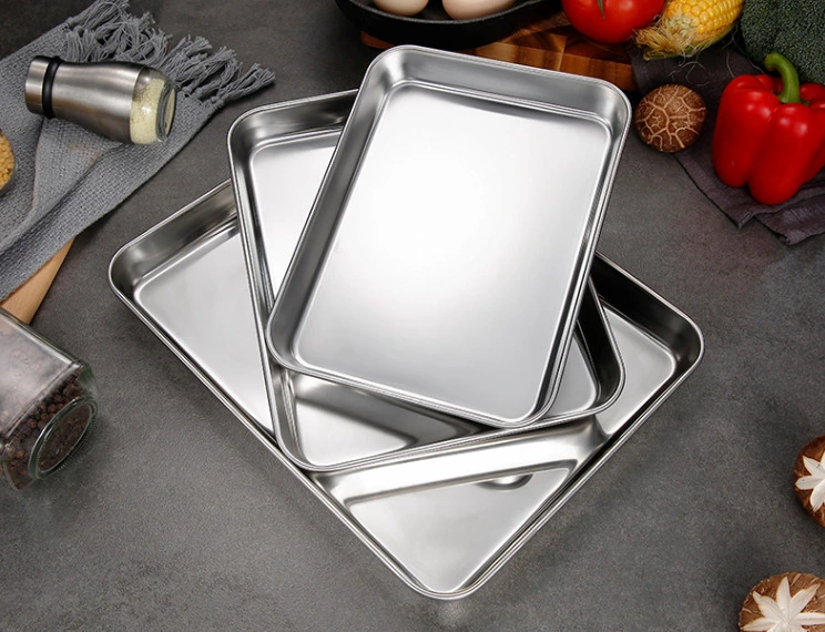 Stainless Steel Deep Serving Tray Baking Tray Food Serving Tray