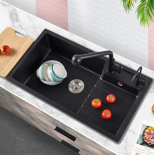 680X450mm Nano Stainless Steel Kitchen Black Sink Above Counter Sink